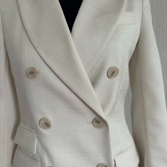 H&M Double-Breasted Cream Blazer Jacket -XS - Picture 3 of 10